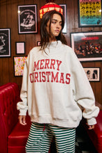 Load image into Gallery viewer, BucketList 'Merry Christmas &amp; Santa's Favorite' Reversible Mock Neck Sweatshirt in Ash Grey
