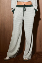 Load image into Gallery viewer, Le Lis Stripe Wide Leg Lounge Pants in Dusty Green Stripe
