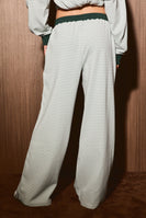 Le Lis Stripe Wide Leg Lounge Pants in Dusty Green Stripe