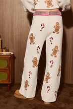 Load image into Gallery viewer, Le Lis Gingerbread Graphic Knit Wide Leg Lounge Pants in Cream-Red
