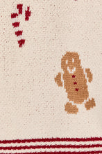 Load image into Gallery viewer, Le Lis Gingerbread Graphic Knit Wide Leg Lounge Pants in Cream-Red
