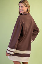 Load image into Gallery viewer, GiGio Color Blocked V-neck Dress in Brown Combo
