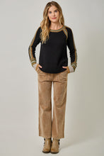Load image into Gallery viewer, Mystree Raglan Sleeve Sweater Top in Black
