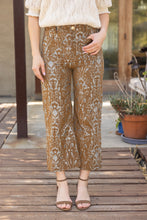 Load image into Gallery viewer, VOY Floral Jacquard Pants in Brown
