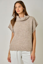 Load image into Gallery viewer, Mystree Sequin Turtleneck Sweater Top in Stone
