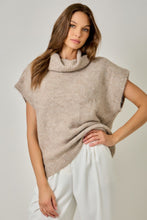 Load image into Gallery viewer, Mystree Sequin Turtleneck Sweater Top in Stone
