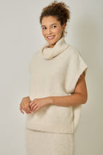 Load image into Gallery viewer, Mystree Sequin Turtleneck Sweater Top in Ivory
