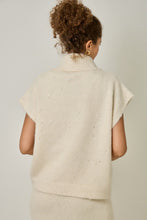 Load image into Gallery viewer, Mystree Sequin Turtleneck Sweater Top in Ivory
