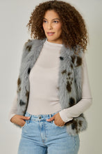 Load image into Gallery viewer, Mystree Animal Faux Fur Vest in Cloudy Blue
