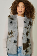 Load image into Gallery viewer, Mystree Animal Faux Fur Vest in Cloudy Blue
