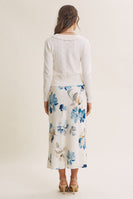 In February Pointelle Pearl Button Cardigan in Pearled Ivory
