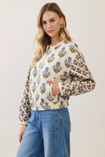 Load image into Gallery viewer, TCEC Mixed Floral Quilted Jacket in Cream
