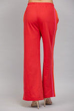 Load image into Gallery viewer, FATE Contrast Side Trim Detail Wide Leg Sweatpants in Red
