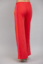 Load image into Gallery viewer, FATE Contrast Side Trim Detail Wide Leg Sweatpants in Red
