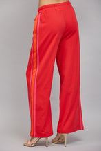 Load image into Gallery viewer, FATE Contrast Side Trim Detail Wide Leg Sweatpants in Red
