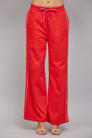 FATE Contrast Side Trim Detail Wide Leg Sweatpants in Red