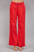 Load image into Gallery viewer, FATE Contrast Side Trim Detail Wide Leg Sweatpants in Red

