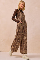 BiBi Leopard Print Wide Leg Jumpsuit in Leopard