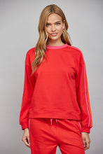Load image into Gallery viewer, FATE Contrast Trim Detailing Crewneck Sweatshirt in Red
