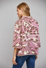 Load image into Gallery viewer, FATE Abstract Animal Print Mock Neck Sweater Beige Pink Brown
