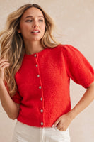 LovLov Luxe Soft Knit Cardigan in Red
