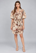 Load image into Gallery viewer, FATE Botanical Print Denim Button Down Dress in Beige Multi
