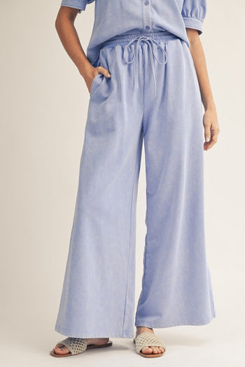 Jodifl Mineral Washed Wide Leg Pants in Blue