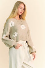 Load image into Gallery viewer, Davi &amp; Dani CROPPED Floral Print Knit Sweater in Taupe
