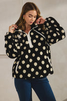 LovLov Fleece Polka Dot Jacket in Black