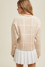 Load image into Gallery viewer, Wishlist Grid Pattern Knit Sweater in Taupe/White
