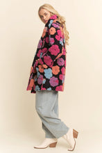 Load image into Gallery viewer, Davi &amp; Dani Chunky Floral Embroidery Hooded Jacket in Ink Navy
