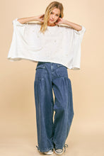 Load image into Gallery viewer, Davi &amp; Dani OVERSIZED Solid Color Top with Pearl Embellishments in Heather Cream
