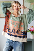 Load image into Gallery viewer, Oli &amp; Hali LOVE &amp; PEACE Patched Top in Blue
