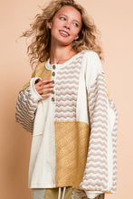 Load image into Gallery viewer, POL OVERSIZED Ribbed Knit and Quilted Top in Cream Multi
