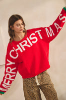 LovLov MERRY CHRISTMAS Knit Sweater in Red