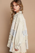 Load image into Gallery viewer, POL OVERSIZED Mixed Fabric Jacket in Sand Beige
