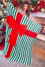 Load image into Gallery viewer, Jess Lea Wrapped with A Bow Blanket in Red/Green
