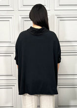 Load image into Gallery viewer, Lucy Sparks Turtle Cowl Neck Linen Blend Top in Black
