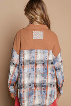 Load image into Gallery viewer, POL Button Down Top with Mixed Plaid and Floral Print in Blue Multi
