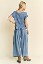 Load image into Gallery viewer, Davi &amp; Dani Solid Color Top and Pants Set in Indigo Blue
