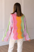 Load image into Gallery viewer, Grace+Emma Boho Bliss Rainbow Chevron Pattern Cardigan in Multi
