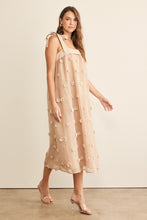 Load image into Gallery viewer, In February Blossom Floral Embroidery Midi Dress in Mocha Dress In February   
