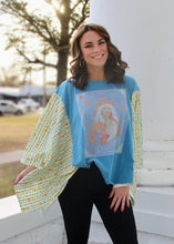 Load image into Gallery viewer, BlueVelvet Dolly Upcycled Inspired Poncho Top in Blue
