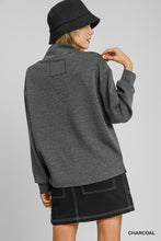 Load image into Gallery viewer, Umgee LuxeKnit High Neck Sweatshirt in Charcoal
