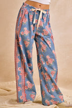 Load image into Gallery viewer, BiBi Floral Washed Denim Lace Contrast Side Pants in Denim
