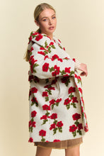 Load image into Gallery viewer, Davi &amp; Dani Chunky Floral Embroidery Hooded Jacket in White ON ORDER
