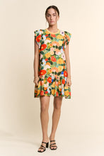 Load image into Gallery viewer, Davi &amp; Dani Ruffle Sleeve Floral Dress in Orange
