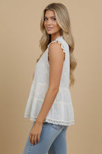 Load image into Gallery viewer, J.nna Vintage Lace Tiered Peplum Top in Beige

