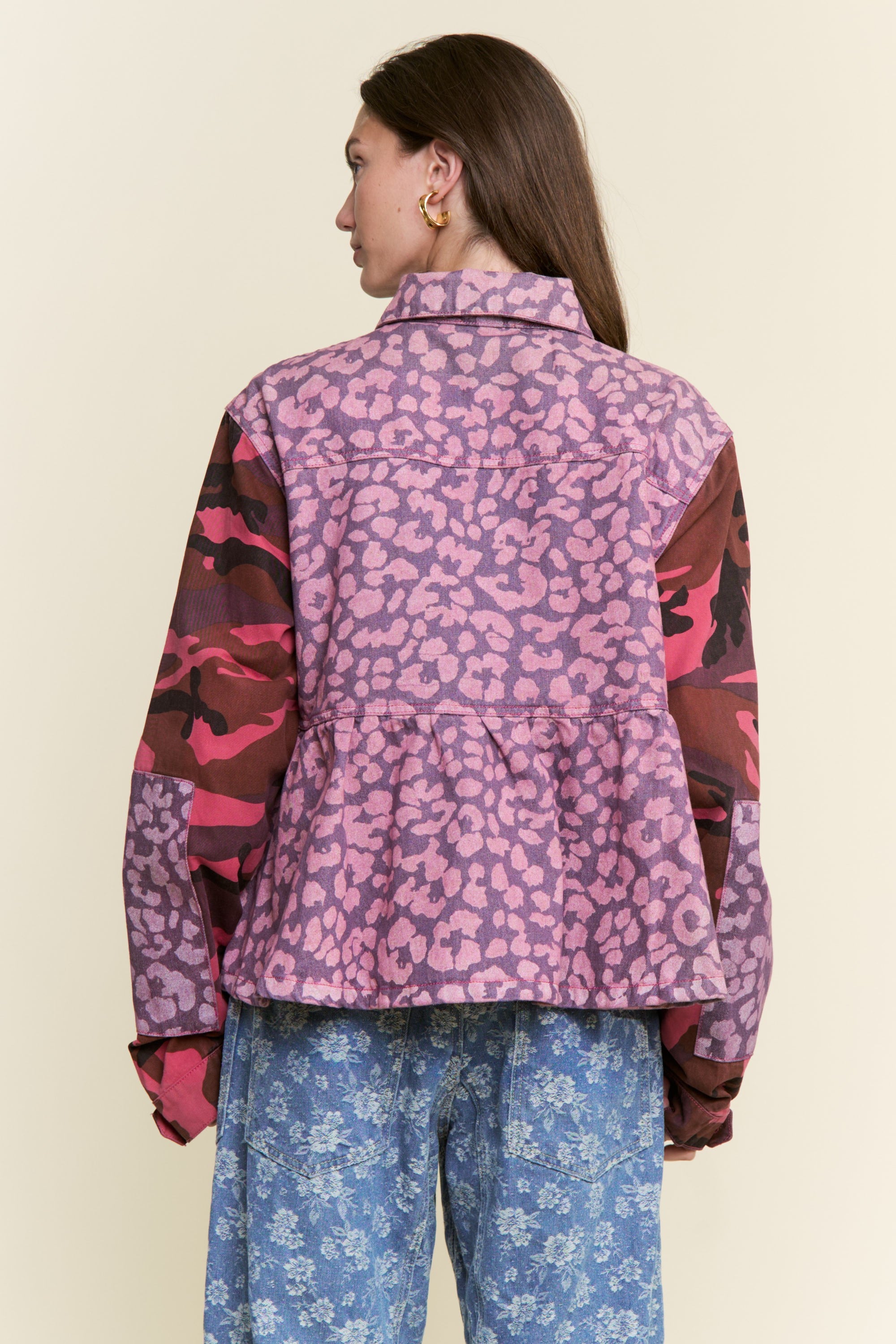 J.nna Mix N Match Print Peplum Jacket in Purple – June Adel