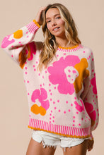 Load image into Gallery viewer, BiBi Flower Pattern Knit Sweater in Orche Combo
